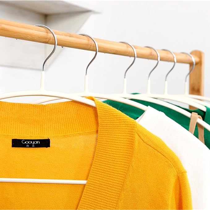 Premium PVC Coating Metal Hangers 40 Pack, Heavyduty, Non Slip Slimline, Suit Jacket T Shirt Hangers, Gold Hooks, Space Saving Clothes Hanger (White)