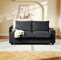 71" Loveseat Sofa, Modern Couches for Living Room,Corduroy Recliner, Dual armrest Storage Space, Integrated Spring Cushion, Solid Wood Frame, Built-in USB Charging Port (Dark Gray)