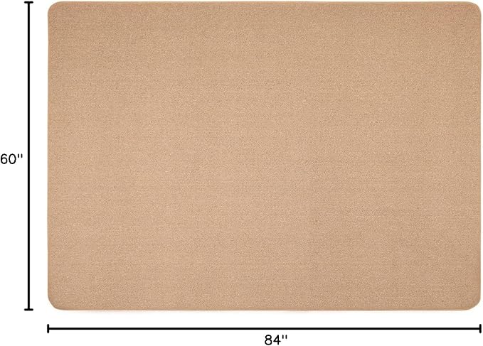 House, Home and More Skid-Resistant Carpet Indoor Area Rug Floor Mat - Pebble Beige - 5 Ft X 7 Ft - Non Slip Rubber Backing, Stain Resistant, Dog Friendly, Living Room Bedroom Kitchen Entryway