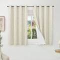 Blackout Curtains 54 Inch Length 2 Panels for Bedroom, Thermal Insulated Total Light Blocking Noise Reducing Linen Window Curtains for Farmhouse, Bronze Grommet, Natural, Each 52" Wide