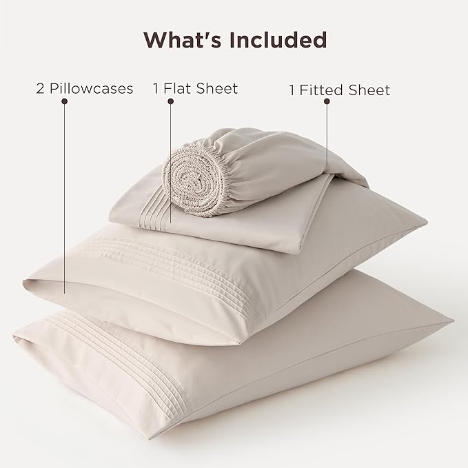 Bedsure Deep Pocket Queen Sheets Set - Fits Mattresses Up to 21 Inches Thick - 4 Piece GentleSoft Bed Sheets, Moisture Wicking, Soft & Cooling Bedsheet & Pillowcases, Easy & Secure Fit, Linen