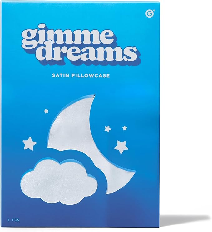 Gimme Beauty White Satin Pillowcase - Ultra-Gentle Hair & Skin Care Luxury Bedding - Reduces Frizz & Breakage - Standard Size Silky Bedroom Pillow - Queen Size, 20" x 30"