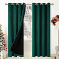 BGment Thermal Insulated 100% Blackout Curtains for Bedroom with Black Liner, Double Layer Full Room Darkening Noise Reducing Grommet Curtain (52 x 84 Inch, Emerald, 2 Panels)