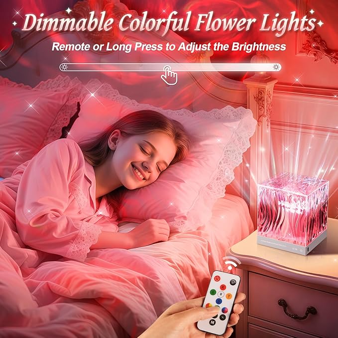 Galaxy Projector for Bedroom,18-Color Solar System Kids Night Light Projector for Bedroom,Remote Night Light for Kids Flower Lamp Tornado lamp Pink Lights,17 Year Old Girl Gift Ideas Purple Room Decor