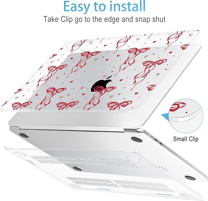 Mektron for 2025 M4 MacBook Air 13.6 Inch A3240 Case Fits 2023 A2681 M2 2024 A3113 M3 Chip with Liquid Retina Display Touch ID, Printed Plastic Hard Shell Cover for MacBook Air 13.6", Layer Bows