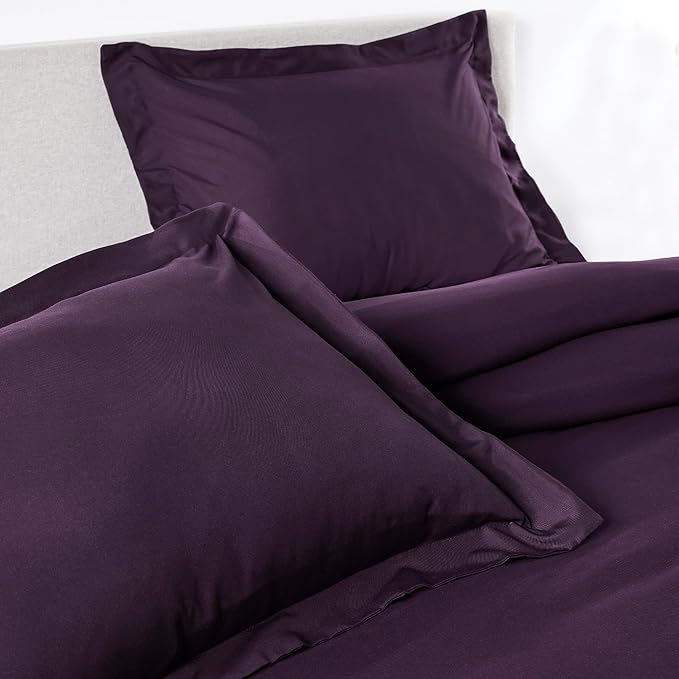 PeachSkinSheets 1500tc Level of Softness Soft Cooling Duvet Cover Set | Queen/Full Size - Eggplant