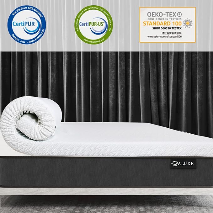 3 Inch Gel Memory Foam Mattress Topper Queen Size High Density Cooling Pad Pressure Relief Bed Topper (with Removable & Washable Bamboo Cover)