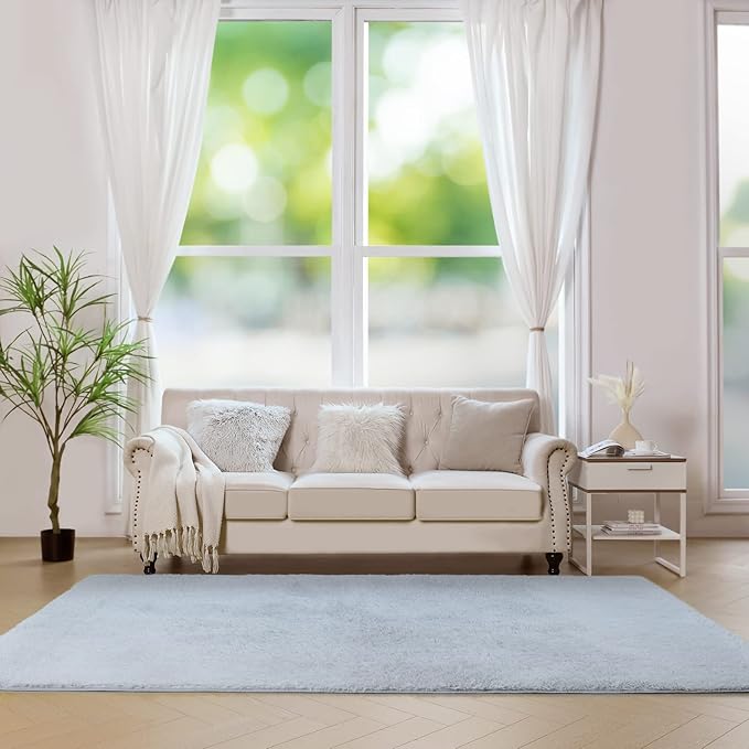 duduta Grey Soft Fluffy Rug 4x6 ft, Shag Fuzzy Plush Rectangle Carpet for Bedroom Nursery Living Room Home Decor