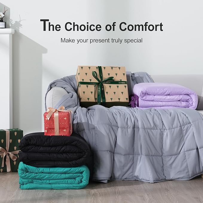 Lofus Weighted Blanket for Adults 17 lbs 60"x 80" Queen Size, Breathable All-Season Weighted Heavy Blankets, Soft Microfiber with Premium Glass Beads for Sleeping, Grey