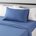 Amazon Basics Lightweight Super Soft Easy Care Wrinkle Free Microfiber 3 Piece Bed Sheet Set with 14-Inch Deep Pockets, Twin, Dutch Blue, Solid, Kids, Men & Women Bedding