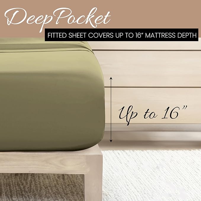 Linen Market Bed Sheets for Twin Size Bed (Sage) - Sleep Better Than Ever with These Soft and Cooling Twin Sheets - Deep Pocket Fits 16" Thick Beds - 3 Piece Twin Sheet Set