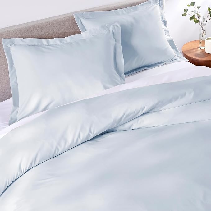 PeachSkinSheets 1500tc Level of Softness Soft Cooling Duvet Cover Set | Queen/Full Size - Beach Blue