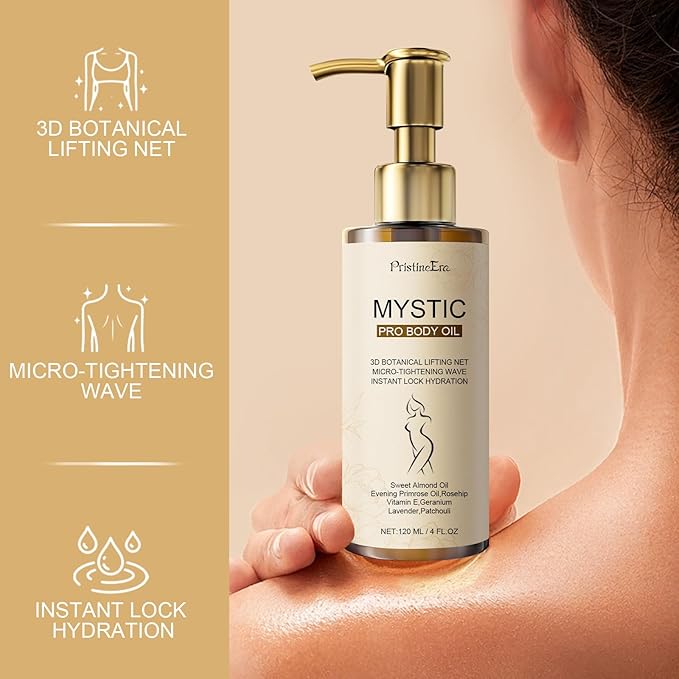 Mystic Body Firming Oil Deep Lasting Hydration and Firming Skin for Full Body Skin Tightening Body Oil After Shower 4.23 fl oz (Citrus)
