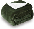 SOCHOW Sherpa Fleece Throw Blanket, Double-Sided Super Soft Luxurious Plush Blanket Twin Size 60 inchx80 inch, Olive Green