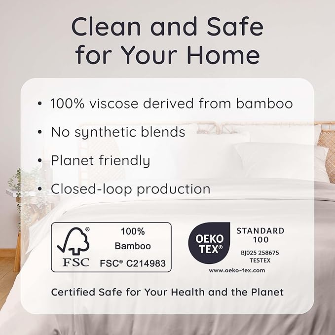 Bambaw 100% Viscose Derived from Bamboo Fitted Sheet King Size, Cooling King Sized Fitted Sheet with Corner Straps, Soft & Breathable (Sand)