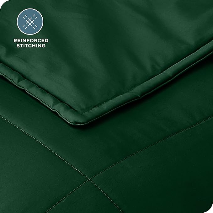 Bare Home Weighted Blanket All-Natural 100% Cotton with Nontoxic Glass Beads 40"x60" 10lbs, Green