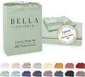 Bella Coterie Luxury Bamboo Viscose Twin XL Size Sheet Set | 100% Organically Grown | Ultra Soft | Cooling for Hot Sleepers | 18" Deep Pocket [Sea Glass]