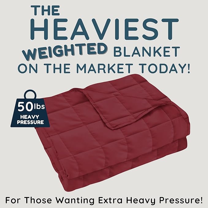 HomeSmart 50 lbs Weighted Blanket King Size 50lbs - Heaviest Weighted Blanket - Breathable, Hypoallergenic, Ultra Soft Fabric