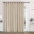 Macochico 100% Blackout Chenille Curtains for Sliding Door Thermal Insulated Noise Reducing Drapery for Living Room Bedroom Hotel, Grommet Curtains with Tieback, Taupe, 120" Wx96 L 1 Panel