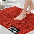 GORILLA GRIP Bath Rug Mat, Soft Absorbent Chenille, Quick Dry Microfiber Mats, Rubber Backing Washable Shower Floor Rugs, Bathmat Runner, US Designed Bathroom Home Accessories 24x17, Sunset Orange