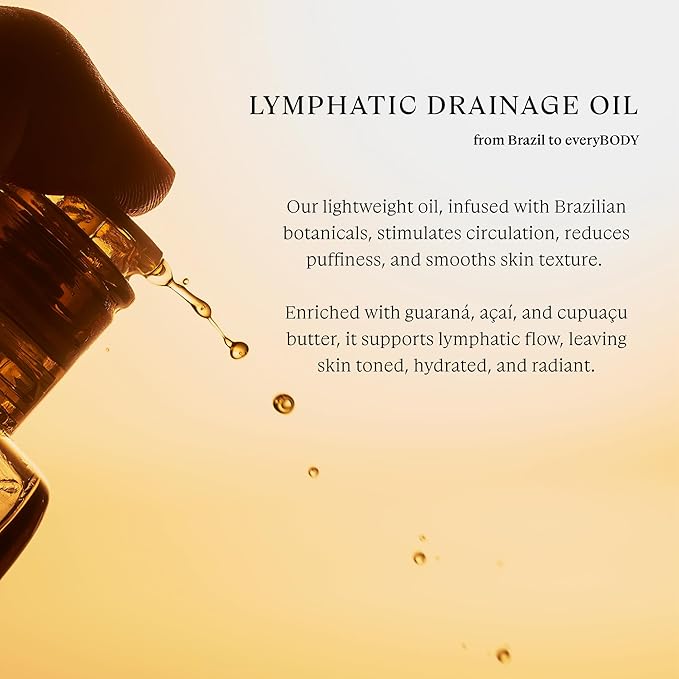 Gente Beauty Lymphatic Drainage Oil, Scented, Body Sculpting Formula, 50ml/100ml, Brazilian Oils Blend with Pataua, Coffea Arabica, Mulateiro Extract (100ml, Unscented)