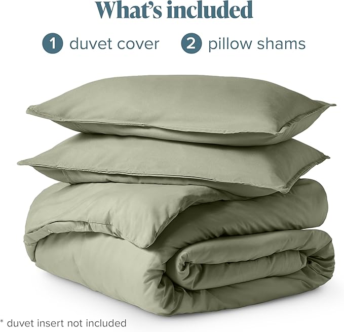 Bare Home Bedding Duvet Cover Oversized King - Premium 1800 Super Soft Collection - Lightweight, Cooling - Soft Breathable Bedding Duvet Cover (Oversized King, Sage)