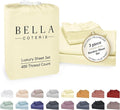 Bella Coterie Luxury Bamboo Viscose Twin Size Sheet Set | 100% Organically Grown | Ultra Soft | Cooling for Hot Sleepers | 18" Deep Pocket [Lemonade]