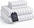 Casa Platino Bed Sheets California King Size, Pre-Washed Ultra Soft & Breathable California King Bed Sheets Set, 100% Hydro-Brushed Microfiber Cooling California King Sheets Deep Pocket - Windowpane