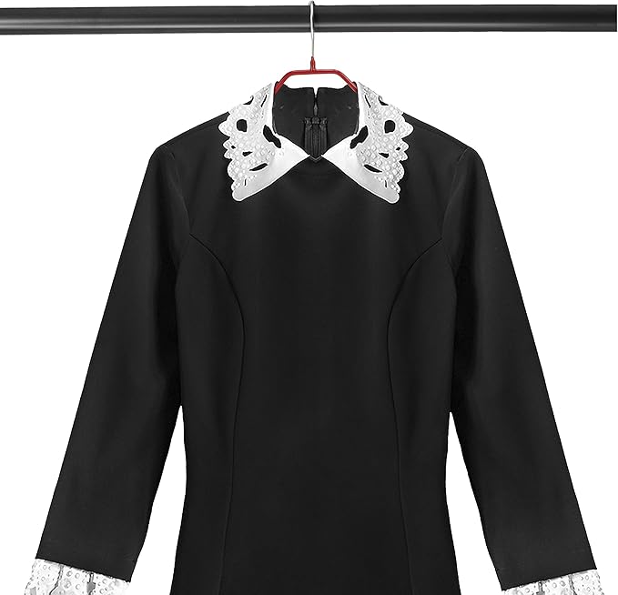 Mawa by Reston Lloyd BodyForm Series Non-Slip Space-Saving Clothes Hanger for Jackets, Suits & Coats, 16-1/2", Style 42/L, Set of 5, Red