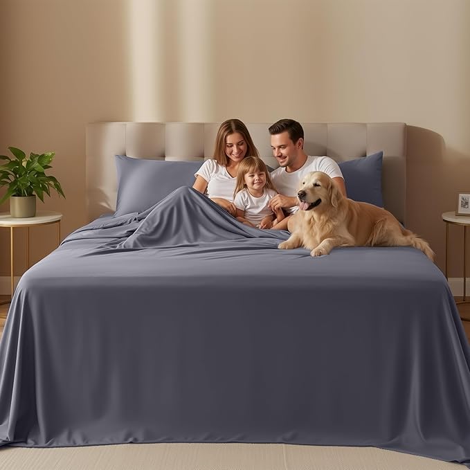 Utopia Bedding Queen Sheet Set – 4 Piece Bed Sheets for Queen Size Bed, Soft and Breathable Microfiber, Includes 1 Fitted Sheet, 1 Flat Sheet and 2 Pillowcases (Grey)