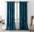 SMILETIME Tranquil Blue Crushed Velvet Curtains 52x96 inch Luxurious Thermal Insulated Soundproof Drapes for Living Room Bedroom Office Soft and Durable Light-Filtering Window Treatments, 2 Panels