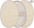 3-Pack Natural Egyptian Loofah Exfoliating Body Scrubber, Eco-Friendly Biodegradable Shower Sponge for Face & Body, Men and Women, Beige