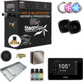 SteamSpa Steam System 9kW Steam Shower Generator with Bluetooth Wifi, Quickstart Continous Steam, Advanced Touch Pad Screen, Chroma Lights, Drain Pan and Auto Drain Brushed Nickel RVBS900BN-A