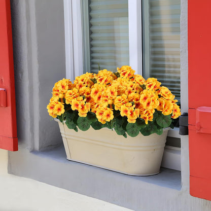 Hananona 12 Pcs Artificial Geranium Flowers for Outdoors Geranium Silk Yellow Flowers Outdoor UV Resistant Garden Plants Faux Fall Flower for Home Kitchen Table Centerpieces Decor (12, Yellow)