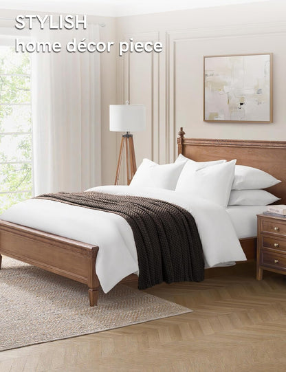 YnM Chunky Cotton Knit Throw Blanket, Cable Knit Throws for Bed Couch Sofa, Comfy & Relaxing, Decorative Piece for Farmhouse Modern Boho Rustic Scandinavian Chic Vibe, Chocolate Brown 40x50 Inches