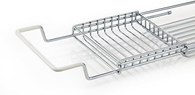 Home Intuition Stainless Steel Expandable Shower Bathtub Tray Over The Clawfoot Tub Bath Caddy