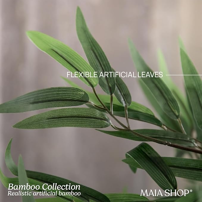 Maia Shop 71in Artificial Bamboo Tree Plant for House, Apartment or Office – Realistic Fake Indoor Plants for Living Room, Bedroom, Bathroom, Entryway or Patio – Faux Greenery for Home Décor