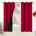 BGment Christmas 100% Blackout Curtains Thermal Insulated with Liner for Living Room Decoration - Grommet Double Layer Energy Saving Bedroom Curtain Drapes (42 x 63 Inches, Red, 2 Panels)