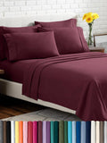 Bare Home Hotel Luxury Queen Sheet Set, Extra Soft - 6 Piece Set - Deep Pockets - Easy Fit - Cooling & Breathable - Wrinkle, Fade, Stain Resistant - Includes 4 Pillowcases (Queen, Burgundy)