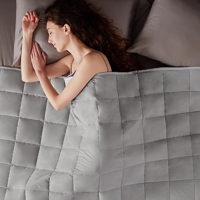 Weighted Blanket Queen/King Size (80"x87" 25lbs),Ultra Soft and Cozy Cooling Weighted Blanket for Adult,Heavy Blanket with Machine Washable Soft Blanket, Stone Grey