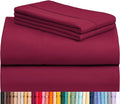 LuxClub 3 PC Twin Sheet Set, Deep Pockets Wrinkle Free Cooling Bed Sheets Hotel Bedding for Women, Men, Kids & Teens, Includes 1 Fitted Sheet, 1 Flat Sheet and 1 Pillowcase-Silky Soft Burgundy