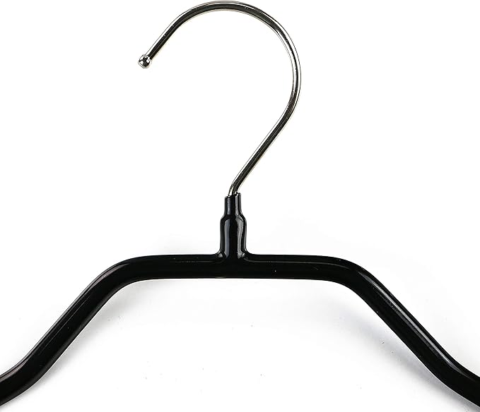 Mawa by Reston Lloyd, Non-Slip Steel Suit/Jacket Hanger, Wide Supportive Sholders with Rotating Hook, Black, Set of 150