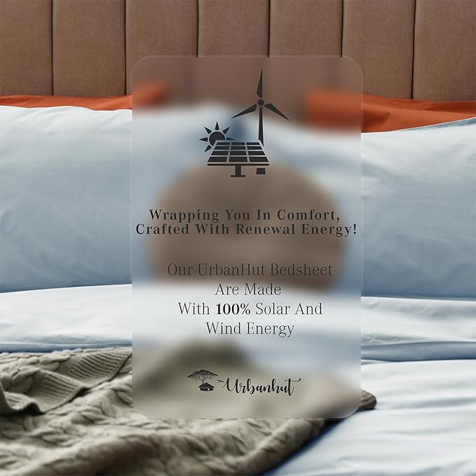 URBANHUT 800 Thread Count 100% Cotton California King Size Sheets, Luxury 4 Piece Cal King Bedsheets, Hotel Sheets Sateen Finish - Better Than Egyptian, 16" Elasticized Deep Pocket - Light Blue