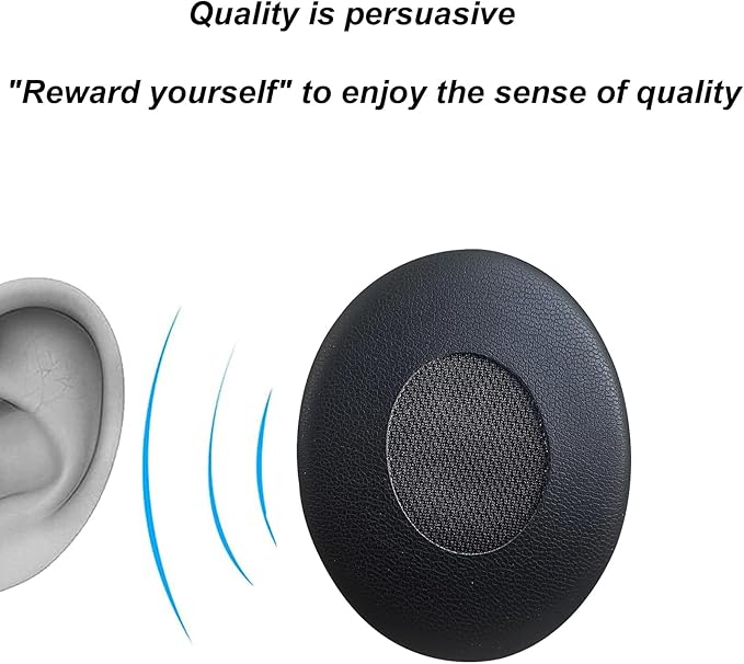 Bose QC3 Earpads,Headphones Replacement Ear Pads Memory Foam Ear Cushion Cover Kit for Bose QuietComfort 3 Headphone Accessories- Black