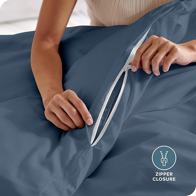 Bare Home Bedding Duvet Cover California King Size - Premium 1800 Super Soft Collection - Lightweight, Cooling - Soft Breathable Bedding Duvet Cover (Cal King, Bering Sea)
