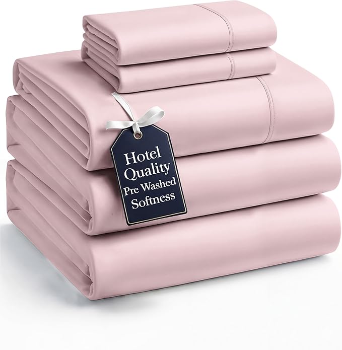 Casa Platino Bedding Sheets and Pillowcases, Pre-Washed Ultra Soft Split King Bed Sheets Set, Hydro-Brushed Microfiber Cooling Split King Size Sheet Set, Deep Pockets - Sepia Rose