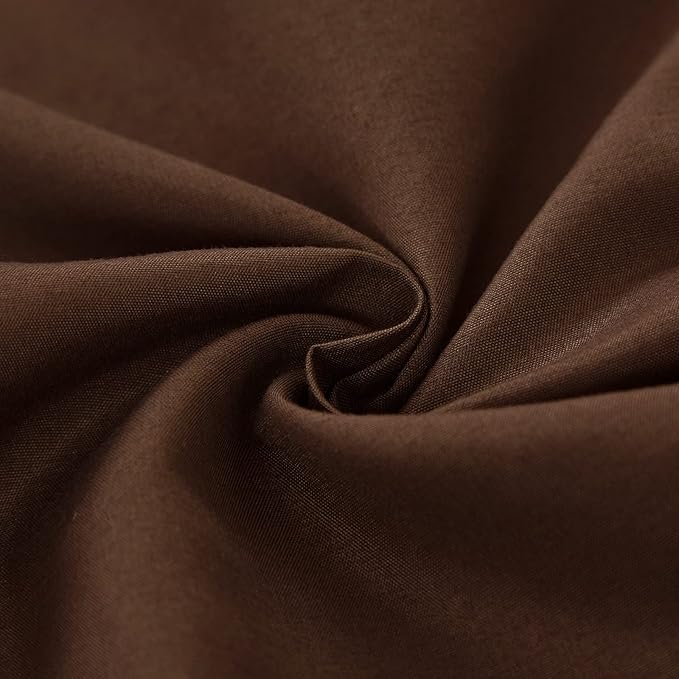 MEILA Bed Skirt Three Fabric Sides Elastic Wrap Around Dust Ruffled Solid Bed Skirts Easy On/Easy Off 16 Inch Tailored Drop, Chocolate, Queen/King