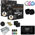 SteamSpa Steam System 15kW Steam Shower Generator with Bluetooth Wifi, Quickstart Continous Steam, Advanced Touch Pad Screen, Chroma Lights, Drain Pan and Auto Drain Black RVBS1500BK-A