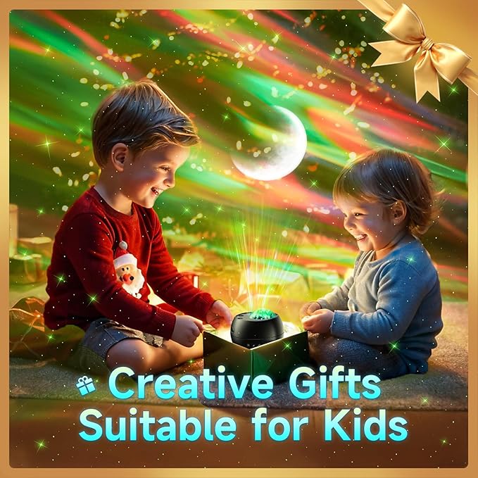 Northern Lights Projector Galaxy Projector for Bedroom, 300+Colors Modes Aurora Light,15White Noise&Bluetooth Star Projector Galaxy Lights, Remote Ambient Lighting,Lights for Bedroom Gifts for Boys