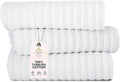 Classic Turkish Towels CTT - Luxury 3 Piece Jumbo Bath Sheets, 100% Turkish Cotton, Absorbent & Ultra Comfy Bath Towel Sheets for Hotels & Spa | 40"x65" (White)